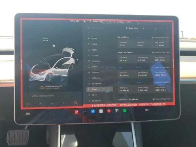 5YJ3E1EBXLF638681 - 2020 TESLA MODEL 3 Белый фото 9