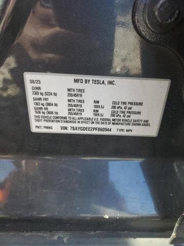 7SAYGDEE2PF860944 - 2023 TESLA MODEL Y 灰色 照片 12