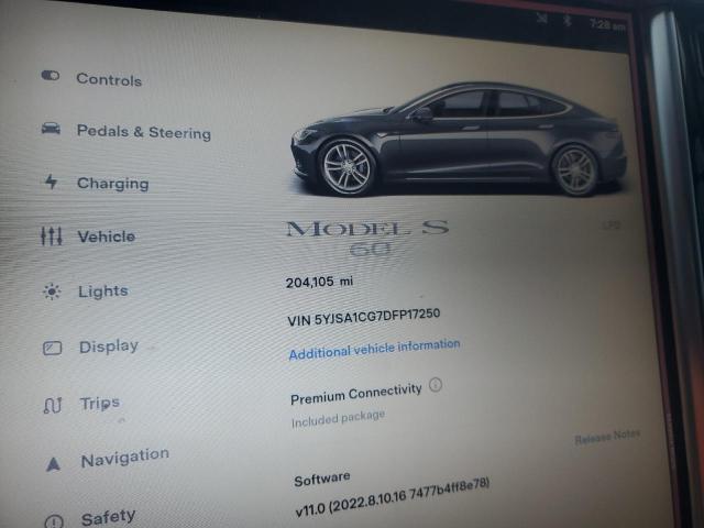 5YJSA1CG7DFP17250 - 2013 TESLA MODEL S Մոխրագույն լուսանկար 9