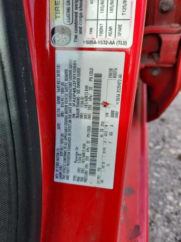 3FADP4BJ3FM110689 - 2015 FORD FIESTA SE 红色 照片 12