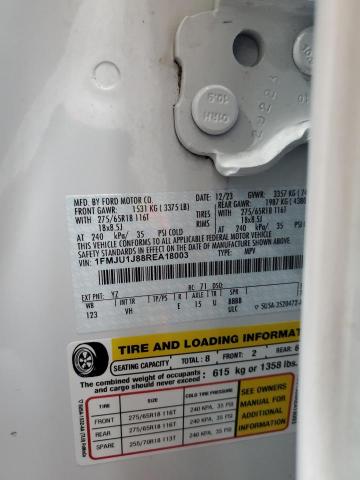 1FMJU1J88REA18003 - 2024 FORD EXPEDITION XLT Blanc photo 14