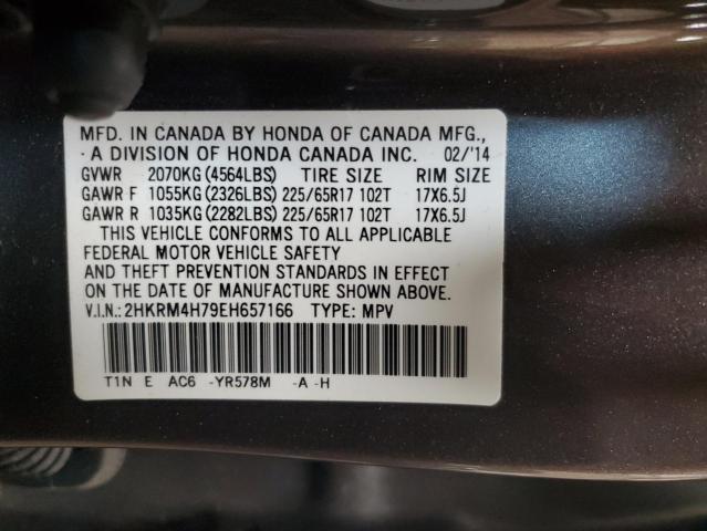 2HKRM4H79EH657166 - 2014 HONDA CR-V EXL GRAY photo 14