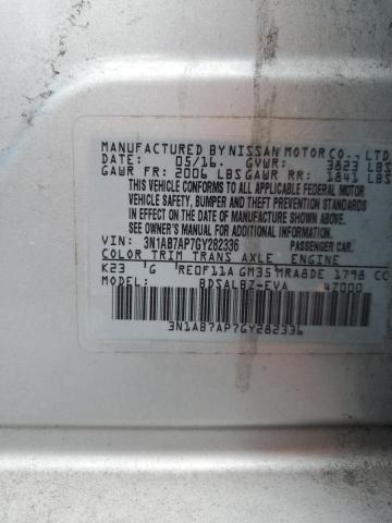 3N1AB7AP7GY282336 - 2016 NISSAN SENTRA S ვერცხლისფერი ფოტო 12