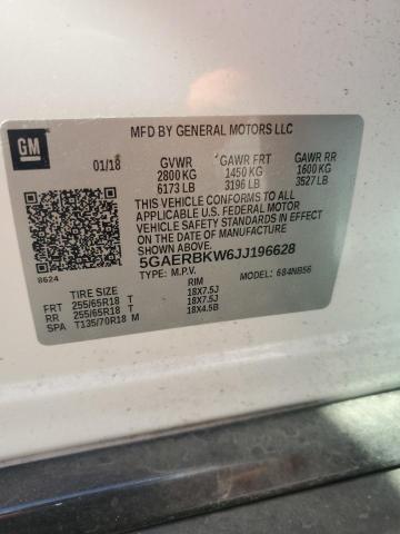 5GAERBKW6JJ196628 - 2018 BUICK ENCLAVE ESSENCE WHITE photo 12