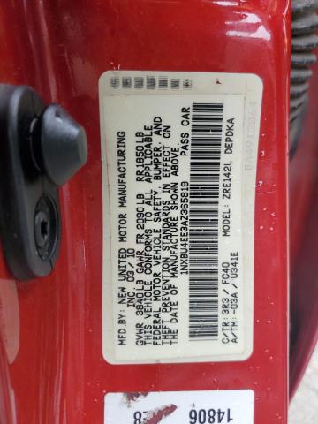 1NXBU4EE3AZ365819 - 2010 TOYOTA COROLLA BASE წითელი ფოტო 12