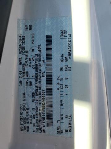 1FTNE14W88DA84567 - 2008 FORD ECONOLINE E150 VAN WHITE photo 14