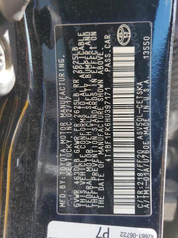 4T1BF1FK6HU397171 - 2017 TOYOTA CAMRY LE BLACK photo 13