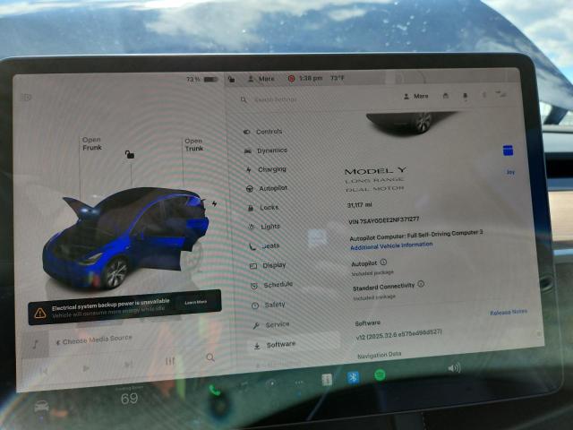 7SAYGDEE2NF371277 - 2022 TESLA MODEL Y Синій фото 9