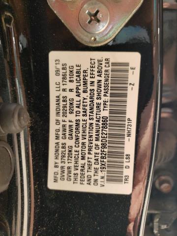 19XFB2F98DE278860 - 2013 HONDA CIVIC EXL 黑色 照片 13