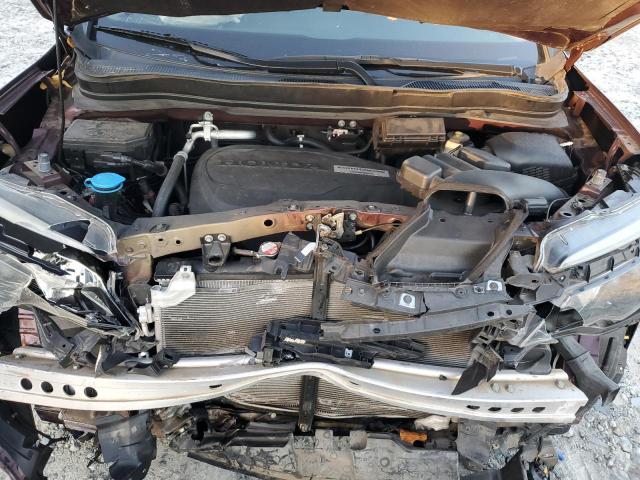 5FNYF5H50HB007431 - 2017 HONDA PILOT EXL MAROON photo 12