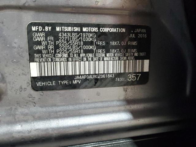 JA4AP3AU8GZ061843 - 2016 MITSUBISHI OUTLANDER ES GRAY photo 13