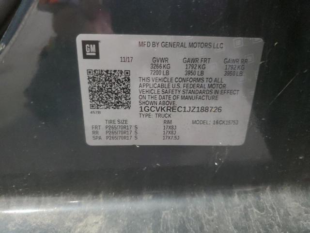 1GCVKREC1JZ188726 - 2018 CHEVROLET SILVERADO K1500 LT 黑色 照片 12