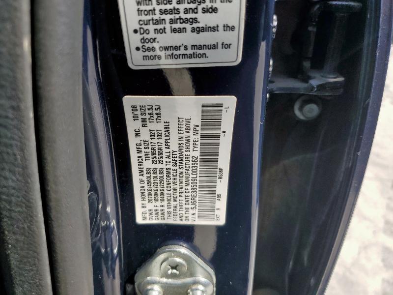 5J6RE38509L003562 - 2009 HONDA CR-V EX BLUE photo 13
