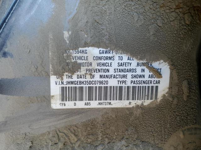 JHMGE8H35DC079620 - 2013 HOND FIT GRAY photo 12