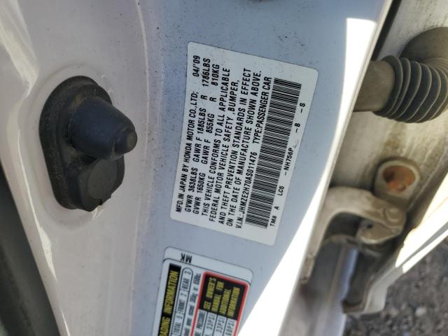 JHMZE2H70AS011476 - 2010 HONDA INSIGHT EX WHITE photo 12