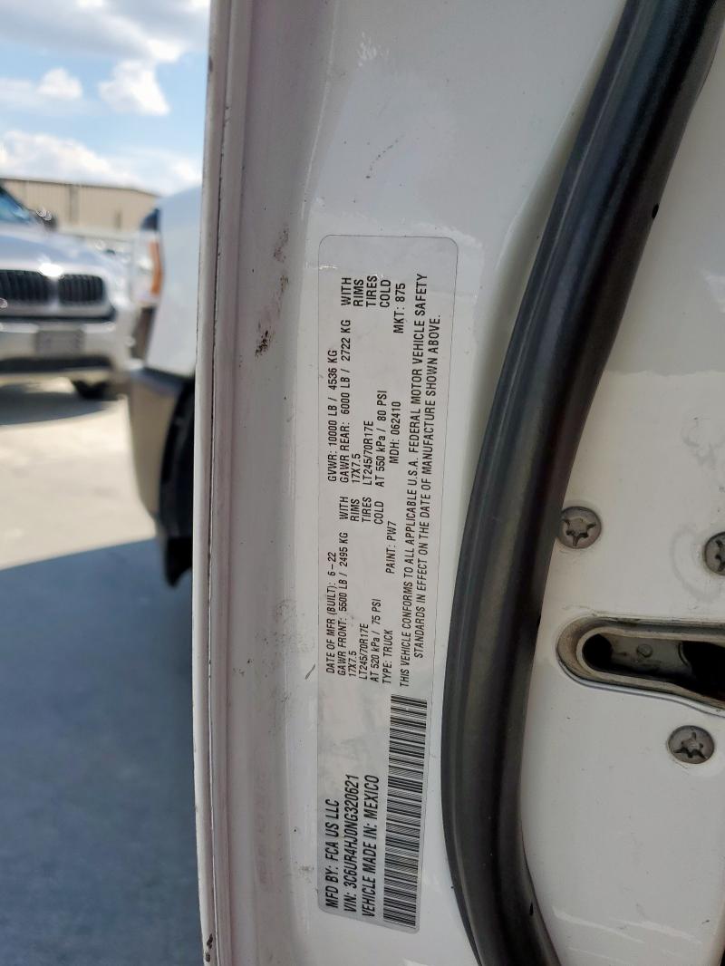 3C6UR4HJ0NG320621 - 2022 RAM 2500 TRADESMAN Білий фото 12