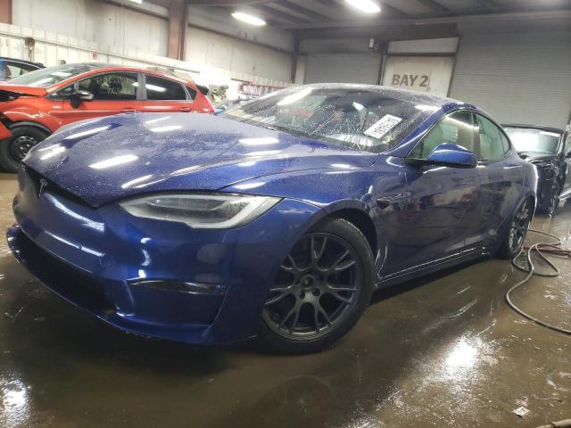 5YJSA1E61MF439028 - 2021 TESLA MODEL S BLUE photo 1