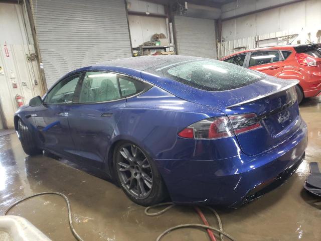 5YJSA1E61MF439028 - 2021 TESLA MODEL S BLUE photo 2