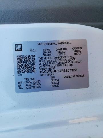 1GCWGBF7XR1267322 - 2024 CHEV EXPRESS G2500 白色 照片 12
