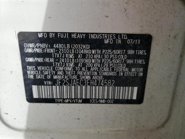 JF2SJAEC3EH474582 - 2014 SUBARU FORESTER 2.5I PREMIUM Biały zdjęcie 13