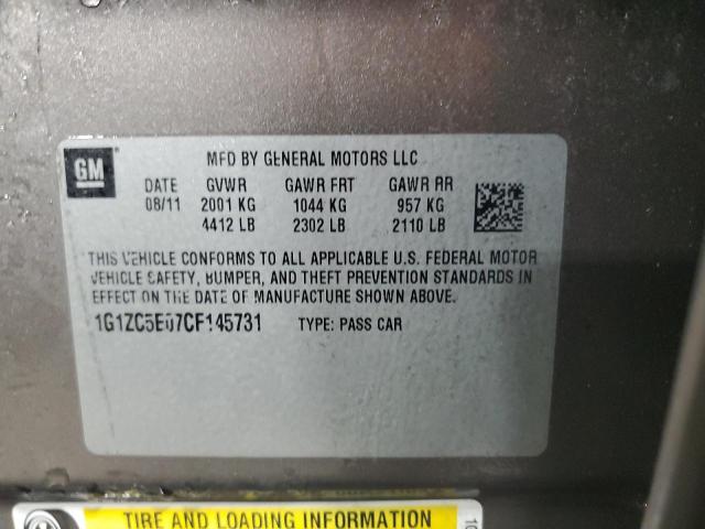 1G1ZC5E07CF145731 - 2012 CHEVROLET MALIBU 1LT GRAY photo 13