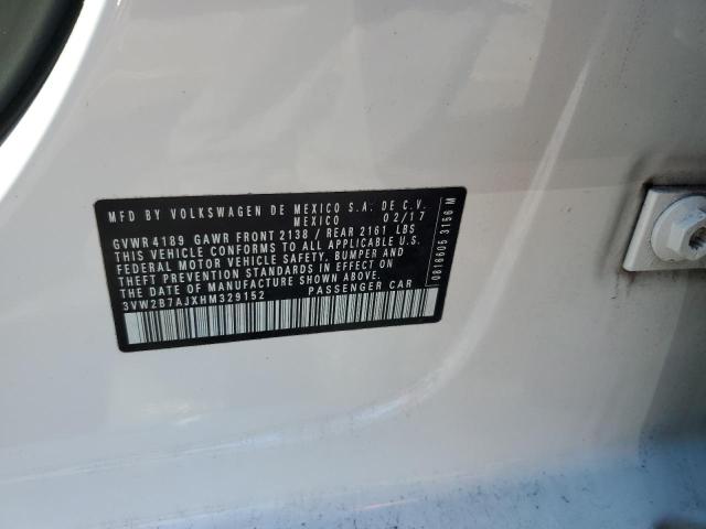 3VW2B7AJXHM329152 - 2017 VOLKSWAGEN JETTA S WHITE photo 12