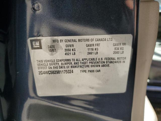 2G4WC582981175024 - 2008 BUICK LACROSSE CX Серый фото 12