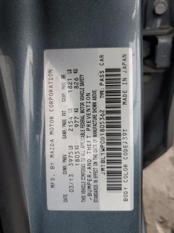 JM1BL1WP0D1805362 - 2013 MAZDA 3 I CHARCOAL photo 12