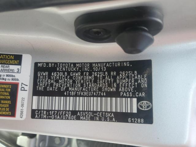 4T1BF1FK9EU747744 - 2014 TOYOTA CAMRY L 银色 照片 12
