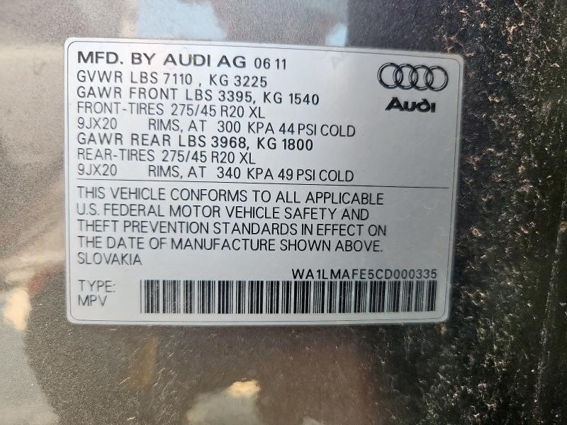 WA1LMAFE5CD000335 - 2012 AUDI Q7 PREMIUM PLUS Grau Foto 13