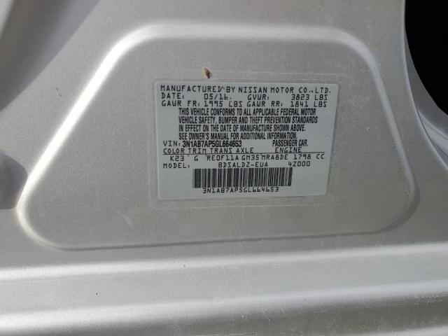 3N1AB7AP5GL664653 - 2016 NISSAN SENTRA S SILVER photo 13