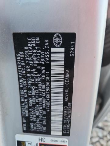 4T4BE46K79R063811 - 2009 TOYOTA CAMRY BASE SILVER photo 12