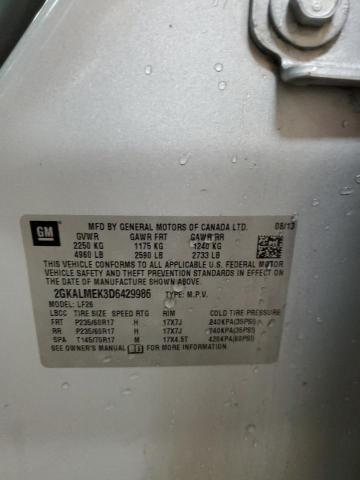 2GKALMEK3D6429986 - 2013 GMC TERRAIN SLE SILVER photo 14