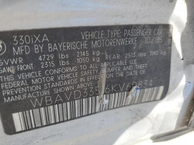 WBAVD33516KV60834 - 2006 BMW 330 XI SILVER photo 12