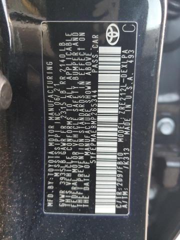 5YFEPMAE8MP265344 - 2021 TOYOTA COROLLA LE შავი ფოტო 12