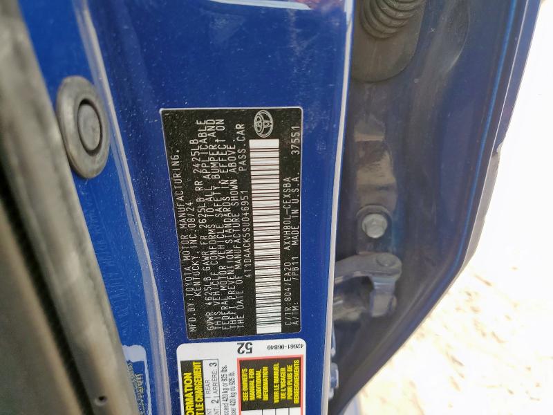 4T1DAACK5SU046951 - 2025 TOYOTA CAMRY XSE ლურჯი ფოტო 12