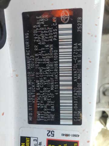 4T1S11AK5RU861090 - 2024 TOYOTA CAMRY SE NIGHT SHADE WHITE photo 13