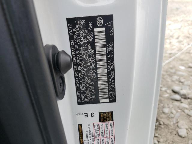 JTKJF5C75D3057381 - 2013 TOYOTA SCION თეთრი ფოტო 12