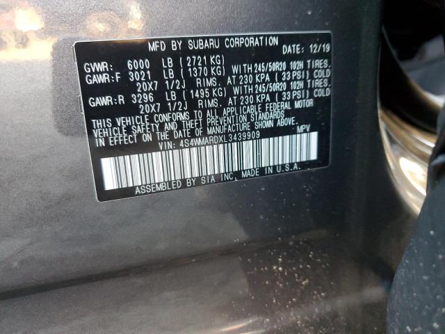 4S4WMARDXL3439909 - 2020 SUBARU ASCENT TOURING 石墨色 照片 13