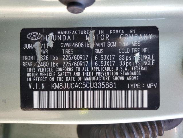 KM8JUCAC5CU335881 - 2012 HYUNDAI TUCSON GLS 绿色 照片 14