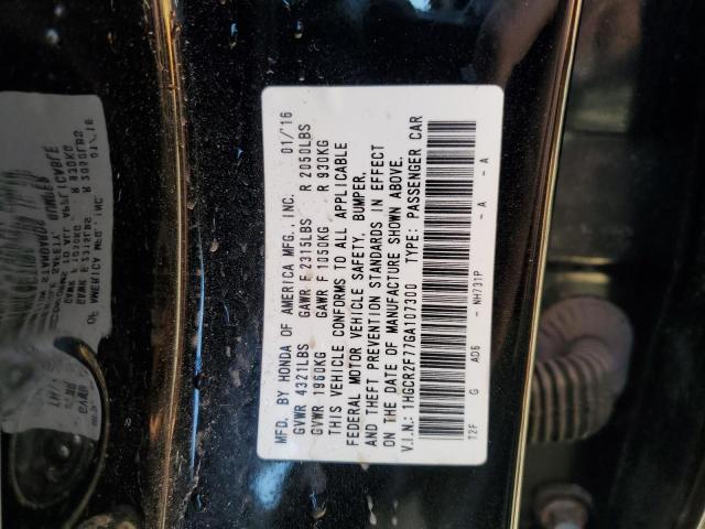 1HGCR2F77GA107300 - 2016 HONDA ACCORD EX 黑色 照片 13