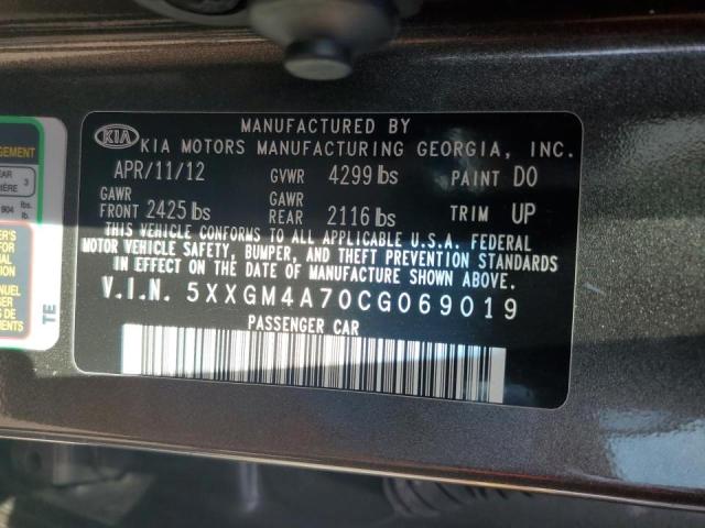 5XXGM4A70CG069019 - 2012 KIA OPTIMA LX CHARCOAL photo 12