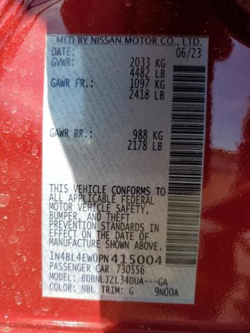 1N4BL4EW0PN415004 - 2023 NISSAN ALTIMA SL 红色 照片 13
