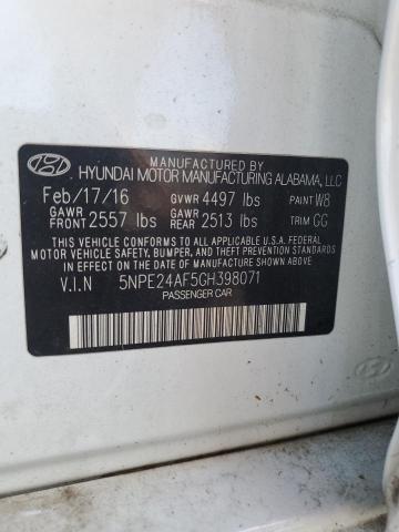 5NPE24AF5GH398071 - 2016 HYUNDAI SONATA SE WHITE photo 12