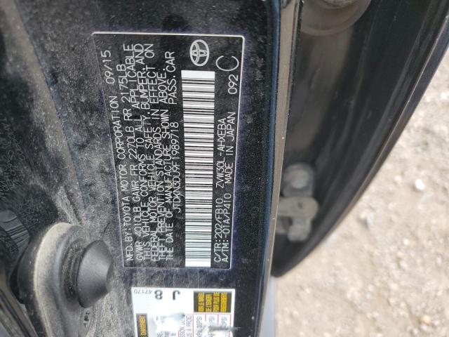 JTDKN3DU9F1989718 - 2015 TOYOTA PRIUS BLACK photo 12