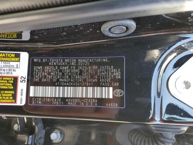 4T1DAACK4SU137841 - 2025 TOYOTA CAMRY XSE BLACK photo 12