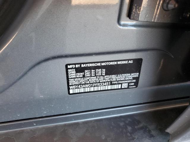 WBY43AW01PFR33451 - 2023 BMW I4 EDRIVE 35 CHARCOAL photo 12