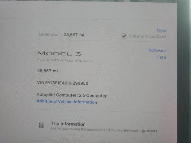 5YJ3E1EA6KF299956 - 2019 TESLA MODEL 3 WHITE photo 9