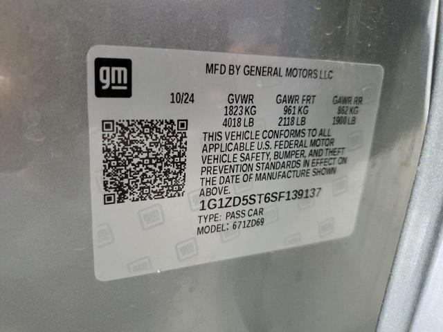 1G1ZD5ST6SF139137 - 2025 CHEVROLET MALIBU LT 灰色 照片 12