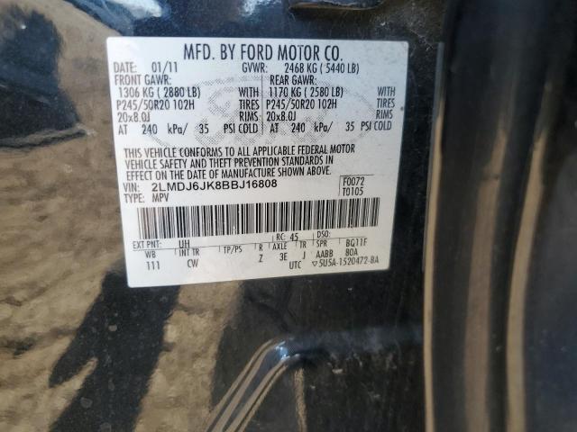 2LMDJ6JK8BBJ16808 - 2011 LINCOLN MKX BLACK photo 14